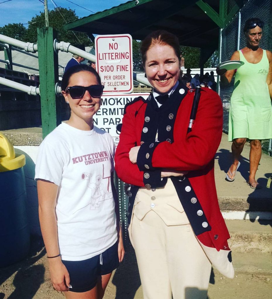Katie Long meeting Old Guard Member.